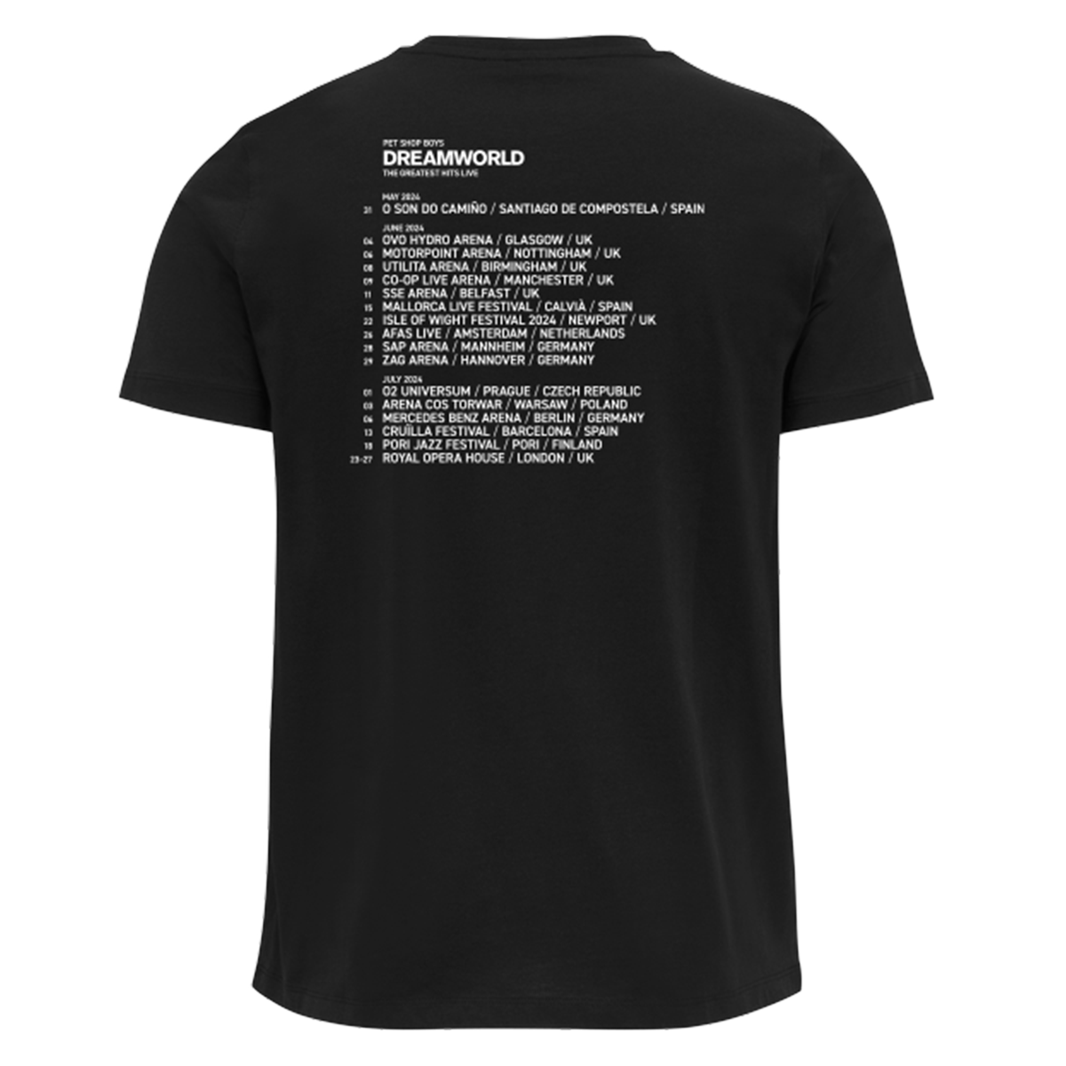 Dreamworld 2024 European Tour T-Shirt Black