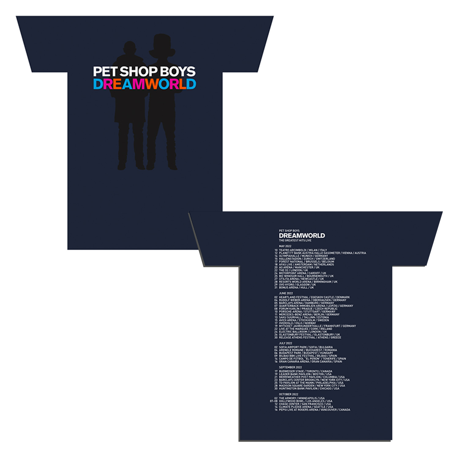 Pet Shop Boys Dreamworld The Greatest Hits Live shirt